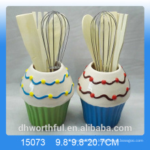 Cocina ornamento porta utensilio de cerámica en forma de helado